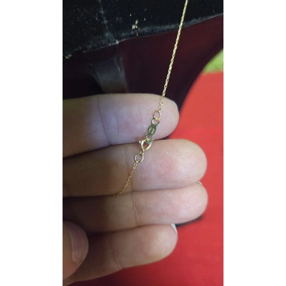 Vintage 14k Gold & Black Onyx Cat Pendant 18